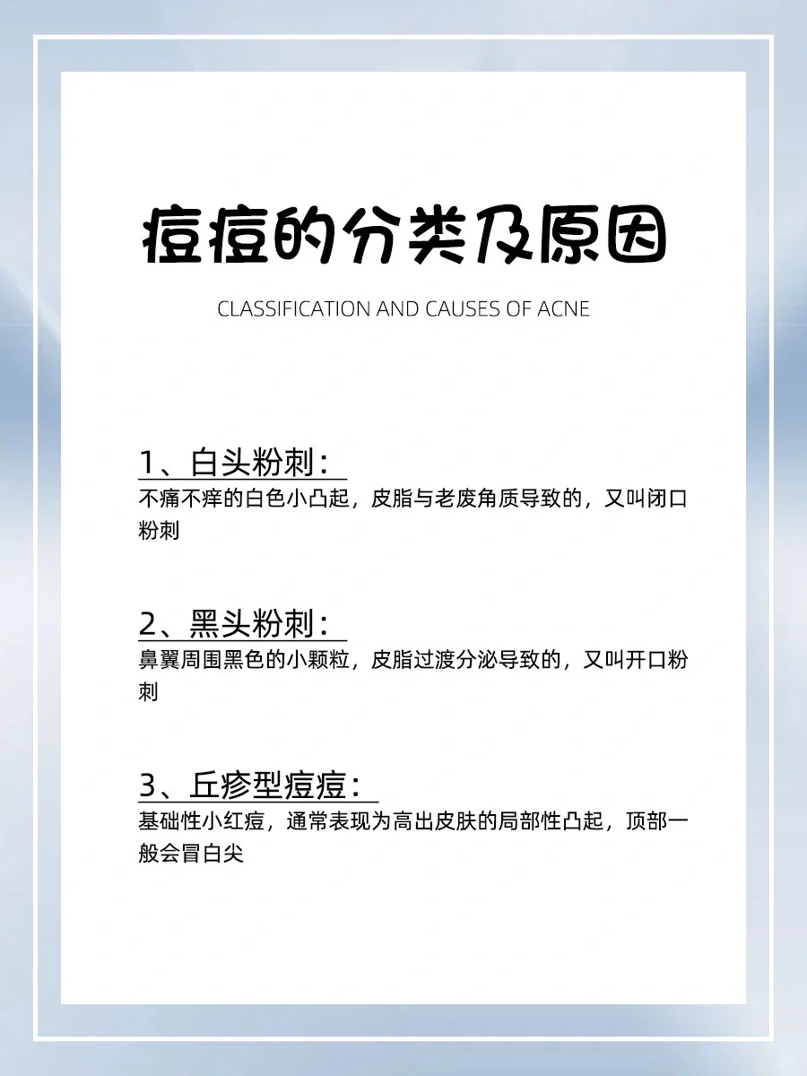 痘痘的分类及原因