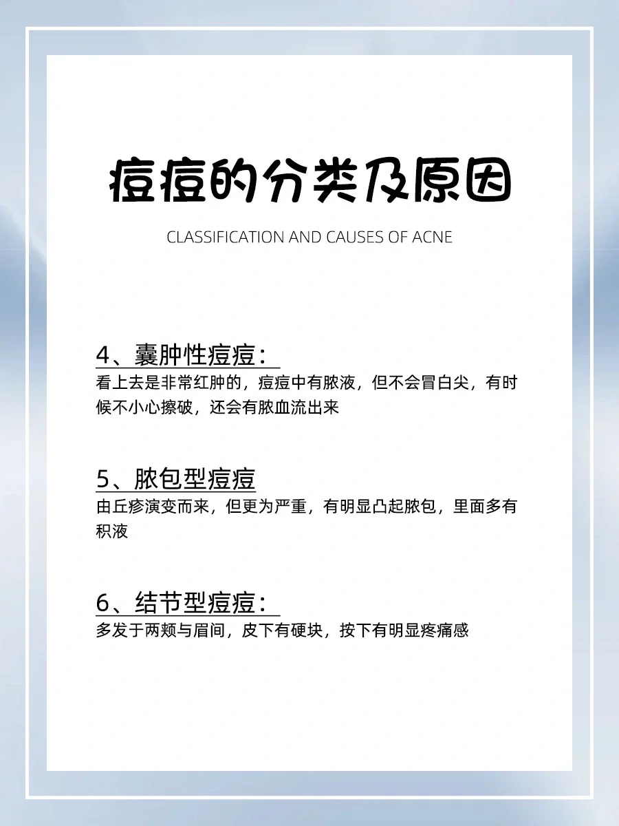 痘痘的分类及原因2